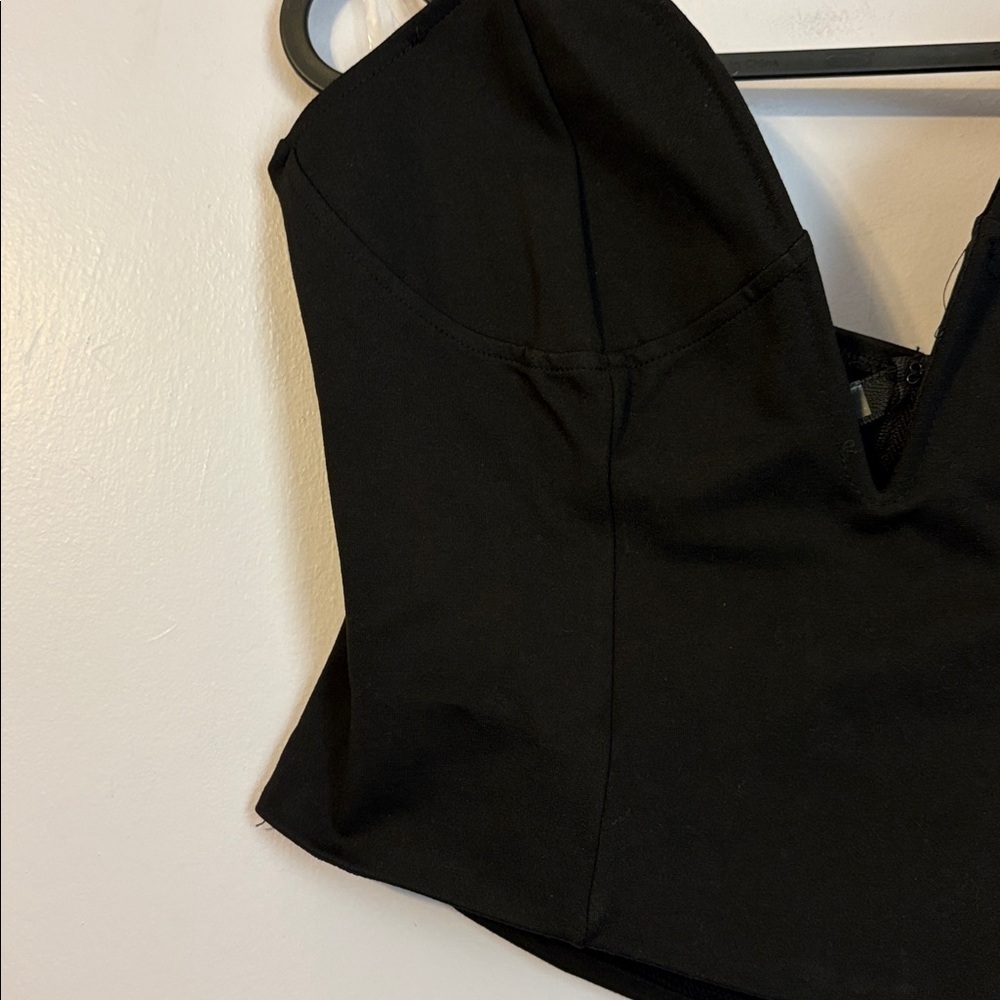 Fashion Nova Adriana Deep Plunge Corset Top Black size XL - Picture 3 of 13